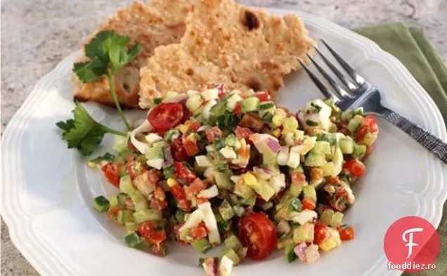 Salată Israeliană Cu Sos De Lămâie Tahini