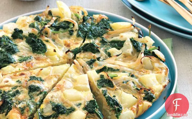Kale, cartofi și Frittata de ceapă