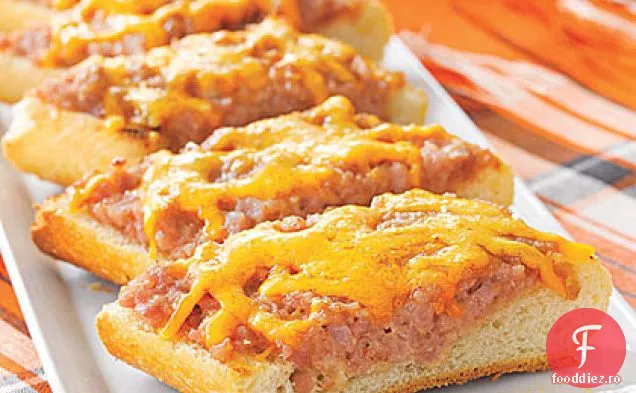 Pâine prăjită cu șuncă și Cheddar