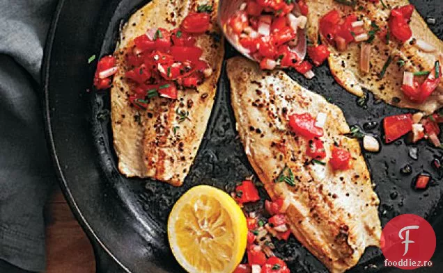 Păstrăv curcubeu cu Salsa de roșii afumate