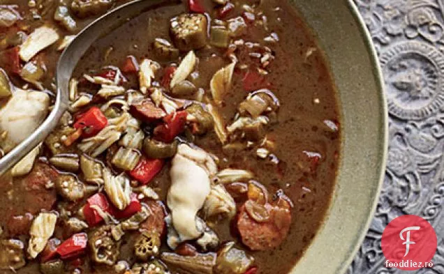 Andouille, Crab și stridii Gumbo