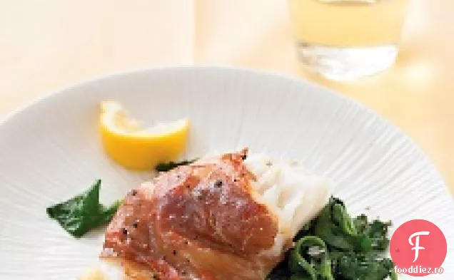 Prosciutto-Cod învelit cu spanac de lămâie