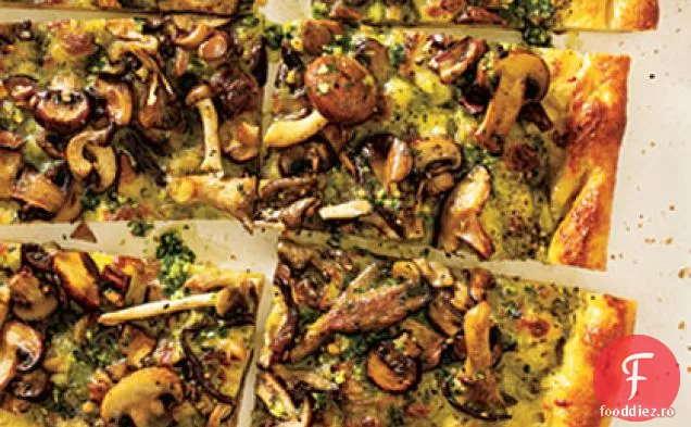 Pizza Pesto Cu Patru Ciuperci