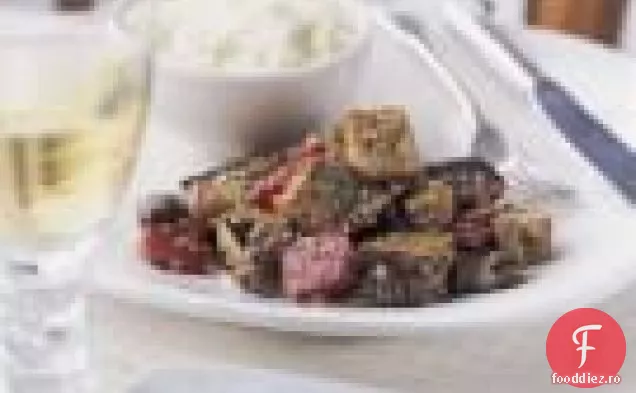 Vinete prăjite și Tofu cu usturoi și ardei iute
