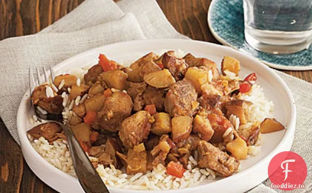 Carne de porc curry peste orez Basmati