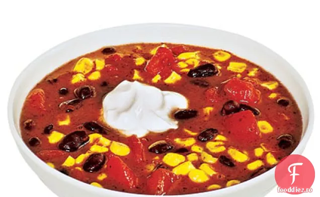 Supă rapidă de fasole neagră și porumb