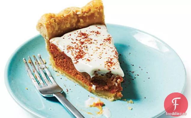 Plăcintă cu cartofi dulci cu Topping de cremă condimentată