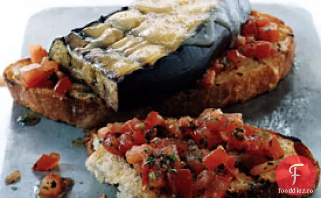 Vinete și sandvișuri la grătar cu față deschisă afumate-Gouda