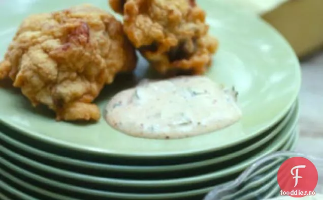 Languste-Beignets de vinete cu sos Remoulade