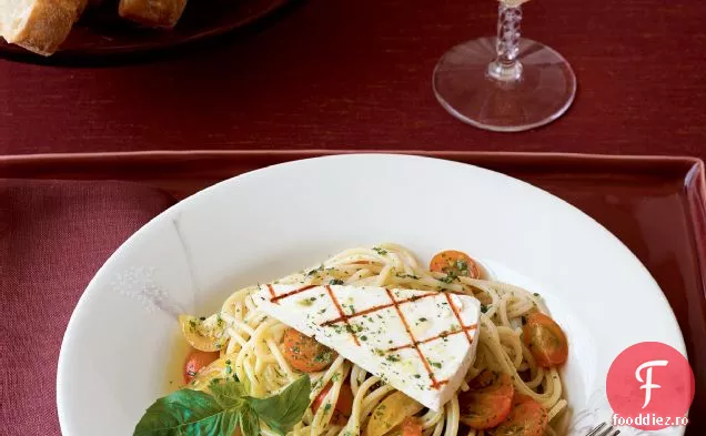 Spaghettini cu roșii Pesto și vinete la grătar
