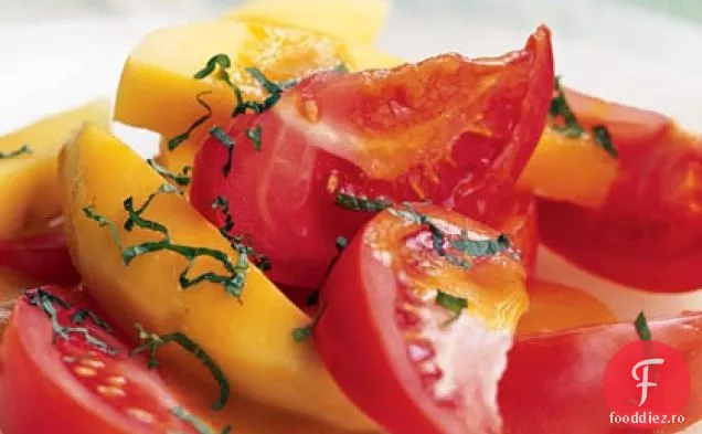 Salată de roșii și Mango cu vinetă Curry-portocalie