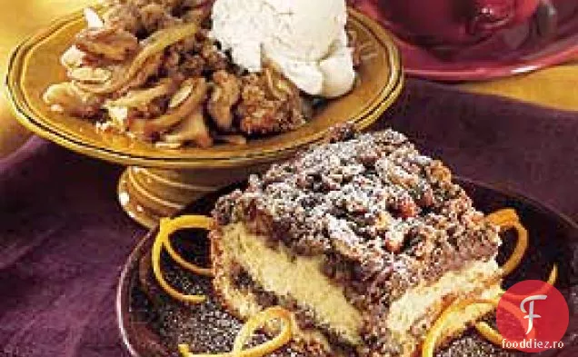 Tort de cafea cu smântână-portocală cu ciocolată-Pecan Streusel