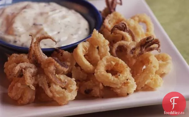 Calamari prajiti cu usturoi prajit si Lime A Bleumarin