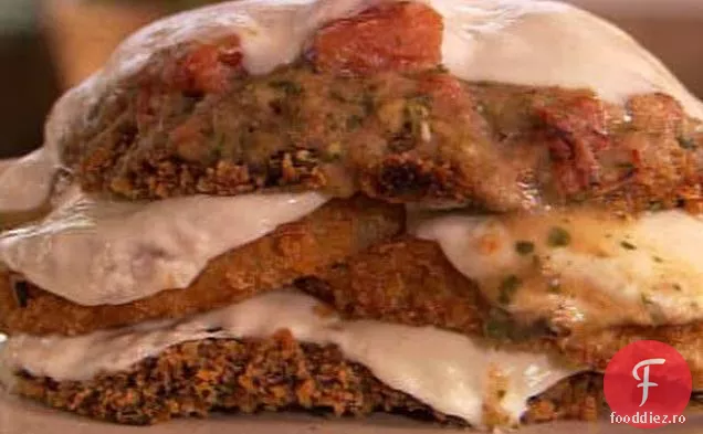 Lasagna crocantă de vinete și ciuperci