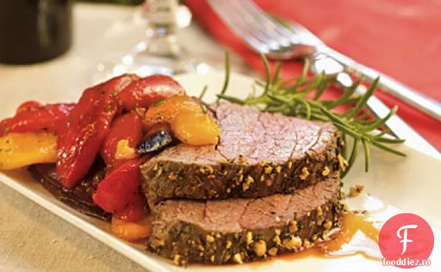 Filet de vită de rozmarin cu ardei balsamici