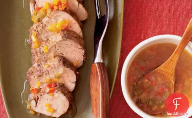 Friptură de porc cu glazură de jeleu de piper