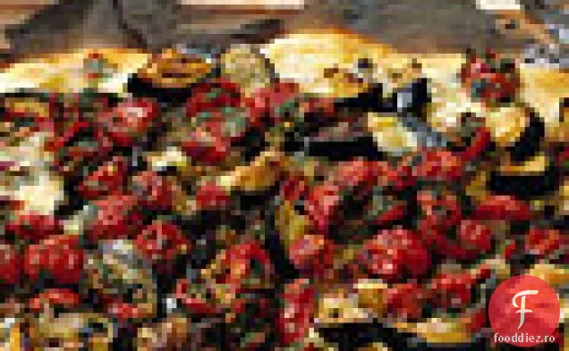 Pizza cu vinete, roșii și Fontina