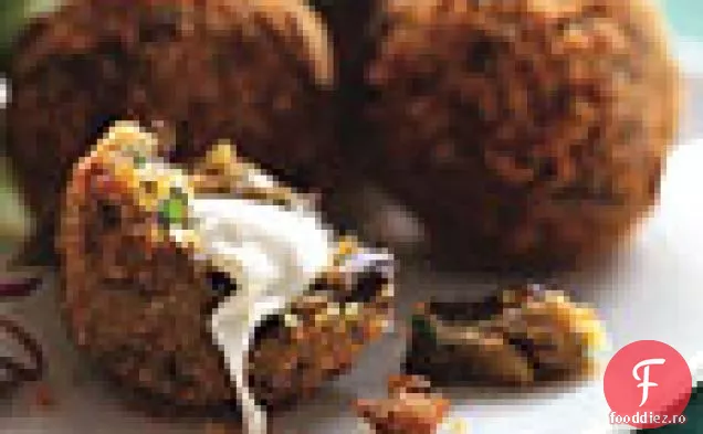 Prăjituri crocante de vinete cu Mozzarella afumată