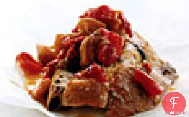 Ardei roșu picant și confit de vinete