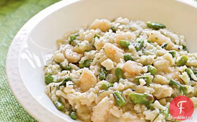 Risotto grecesc de creveți și sparanghel