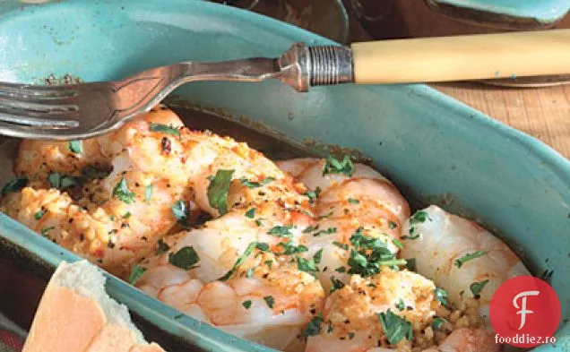 Creveți La Cuptor În Sos De Usturoi Lemony