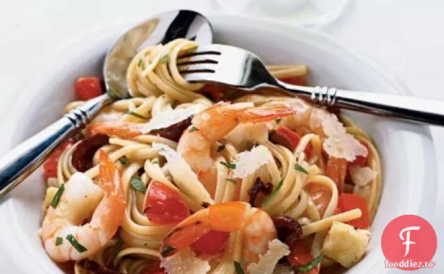 Creveți și Linguine Brie