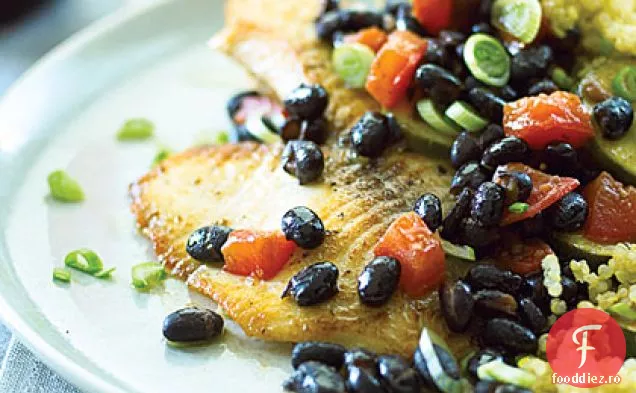 Tilapia cu Quinoa și fasole neagră