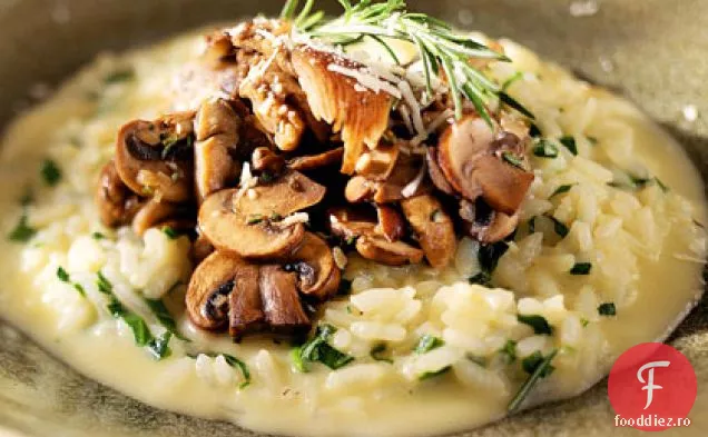 Risotto afumat-Gouda cu spanac și ciuperci
