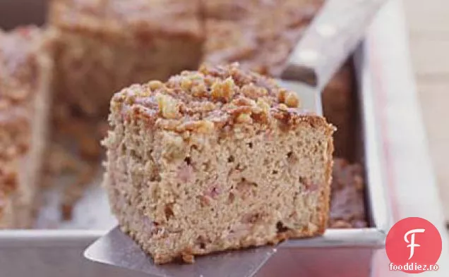 Rubarbă - tort de gustare cu smântână cu Streusel de nucă