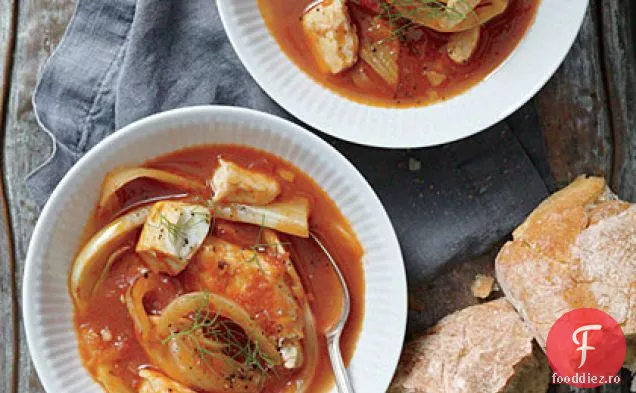 Tilapia picantă și tocană de fenicul