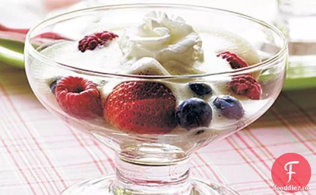 Zabaglione cu fructe de padure proaspete