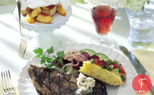 Hickory-fripturi cu ochi de coastă la grătar cu unt de Bacon-melasă