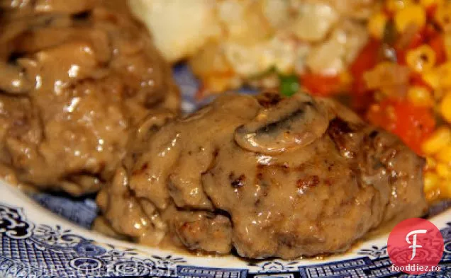 Friptură Salisbury cu sos de ciuperci