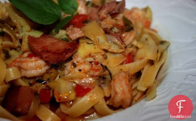 Creveți și Fettuccine
