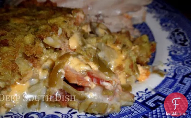 Umplutura Topped Brânză Caserola De Fasole Verde