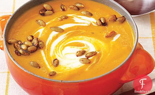 Supă de dovleac curry cu semințe Picante de dovleac