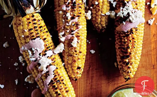 Porumb la grătar în stil Oaxacan pe Știulet