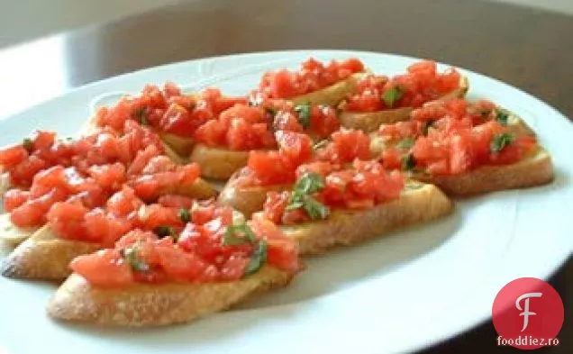 Bruschetta cu roșii și busuioc