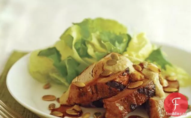 Filet de porc cu sos de semințe de dovleac