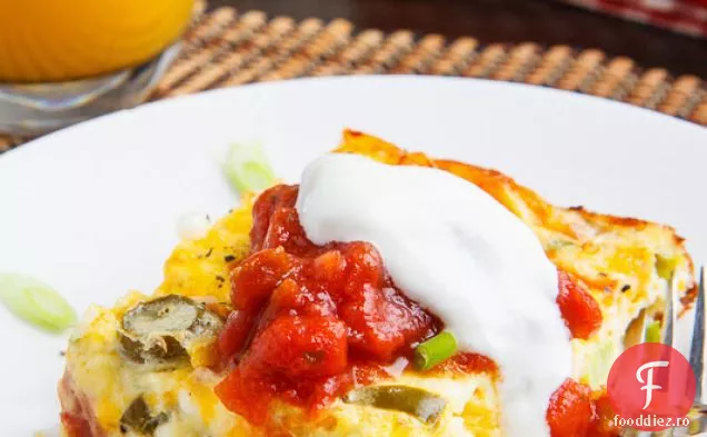 Caserola cu ouă de șuncă și brânză