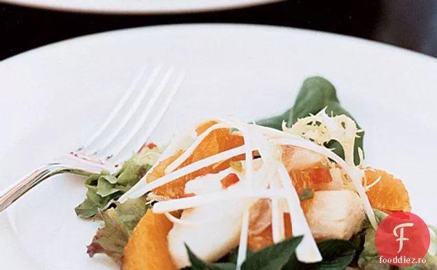 Salată caldă de Cod cu portocale și busuioc