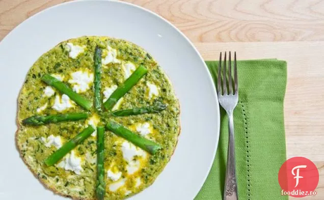 Omletă Pesto Ramp cu sparanghel și brânză de capră