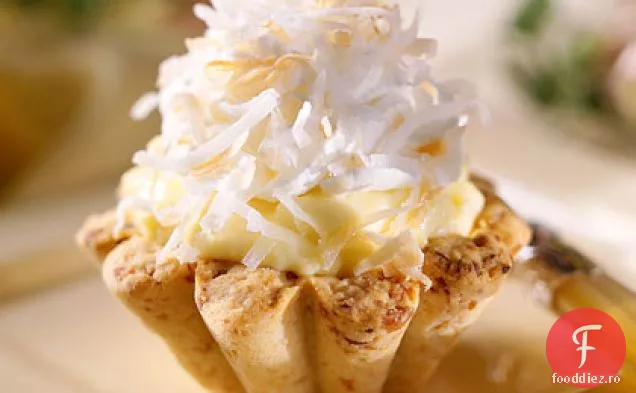 Tarte cu cremă de nucă de cocos cu cruste de nuci de Macadamia