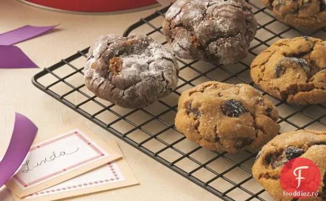 Cookie - uri melasă Chewy ghimpat cu ghimbir, scorțișoară și smochine