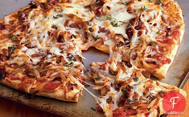 Pizza cu ceapă caramelizată și Prosciutto