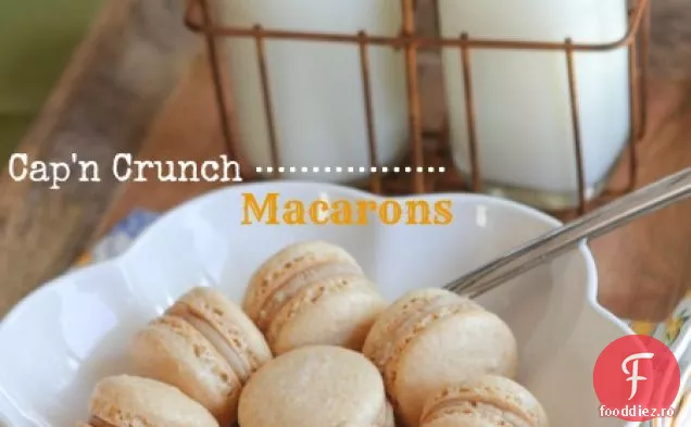 Cap 'n Crunch Macarons cu umplutură de aluat pentru prăjituri Cap' n Crunch
