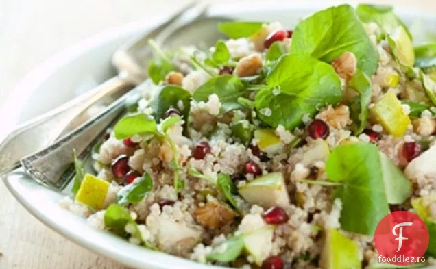 Quinoa cu Năsturel piperat, pere și rodie