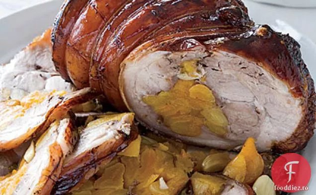 Umăr de porc umplut cu caise cu glazură de miere de soia