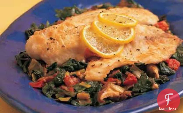 Cod Prăjit Peste Tocană De Legume