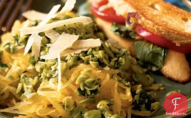 Spaghetti Squash cu Edamame-pesto de coriandru